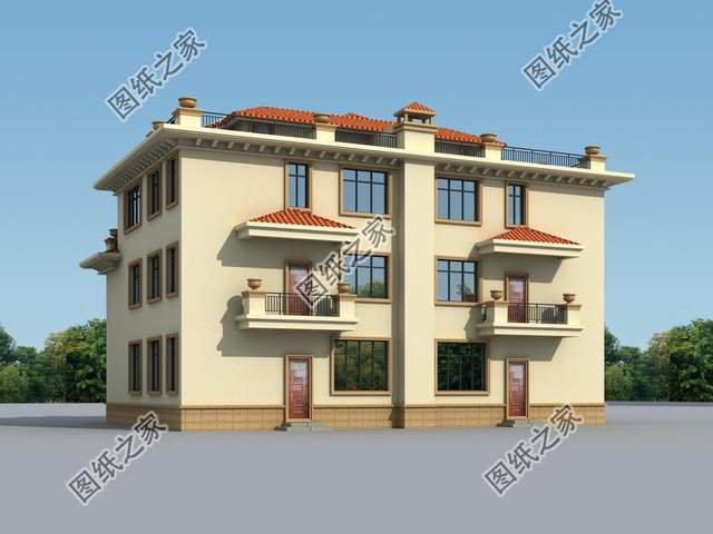 雙拼住宅設計，外觀大氣威嚴，內部格局合理實用