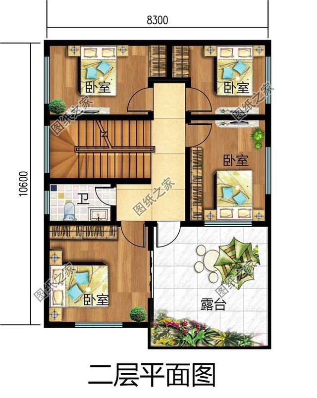 兩開間小戶型別墅設計，戶型實用造價經濟，小面積建房首選