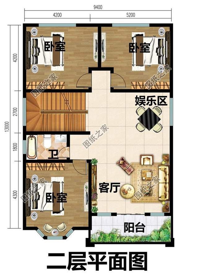 兩開間小戶型別墅設計，戶型實用造價經濟，小面積建房首選