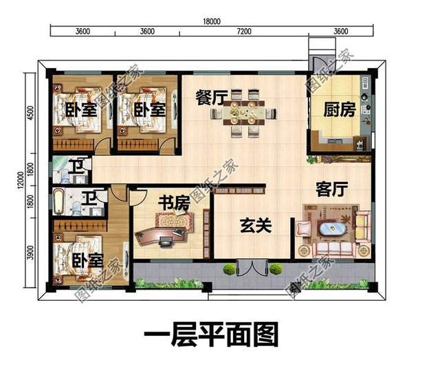 五開間一層別墅設計，伴在父母身邊，享受天倫之樂