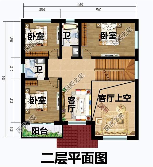 簡歐式二層別墅設計，戶型方正造價不高，人人都蓋得起