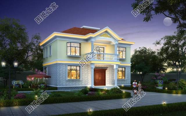 簡歐式二層別墅設計，戶型方正造價不高，人人都蓋得起