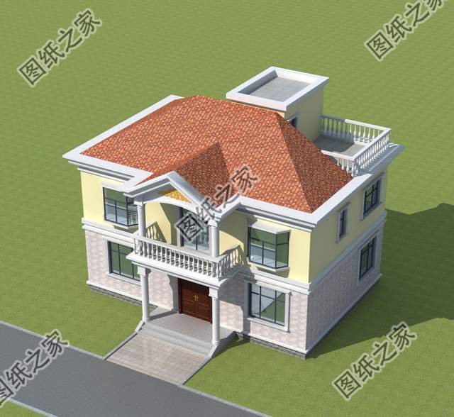 簡歐式二層別墅設計，戶型方正造價不高，人人都蓋得起