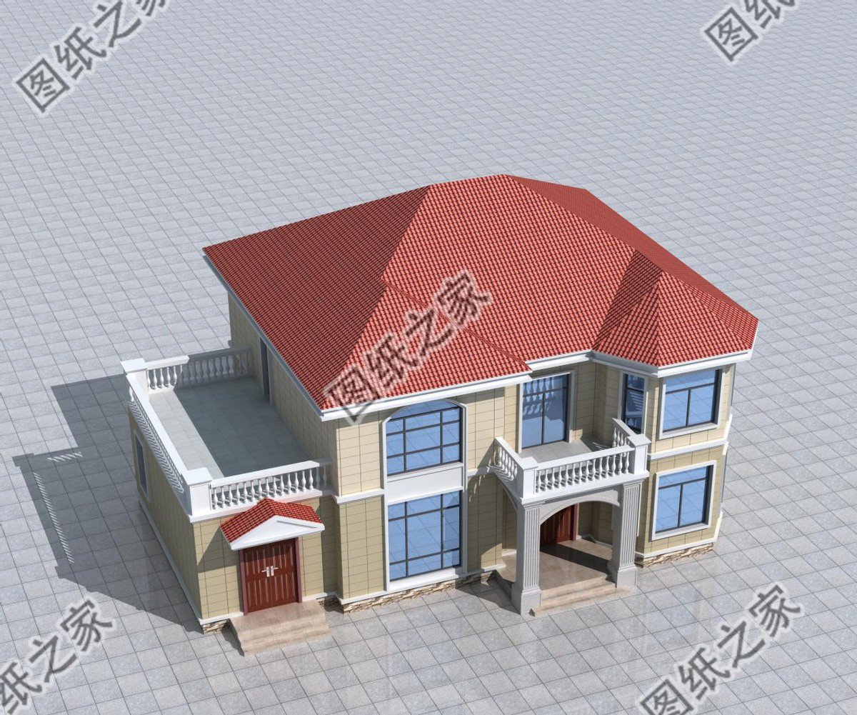 帶有飄窗的別墅設計，美觀墻面主體，增強住宅的立體感