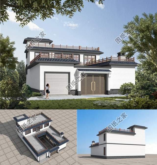 新中式合院自建別墅設計，有房有庭院，很有一番滋味