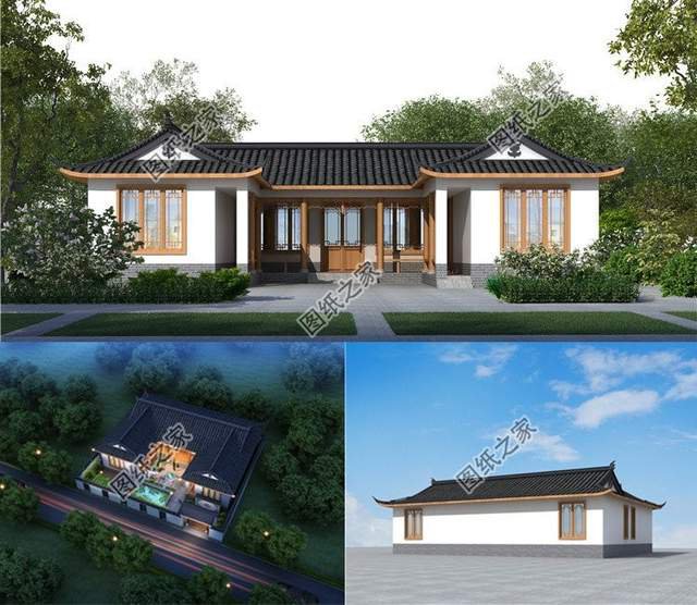 新中式合院自建別墅設計，有房有庭院，很有一番滋味