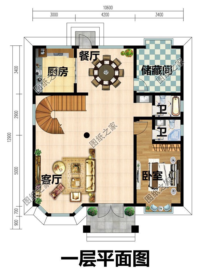 傳統歐式自建房設計，造型經典好看，屋內布局合理實用