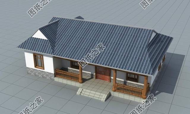 一層中式自建房設計，方便居住使用，古韻十足