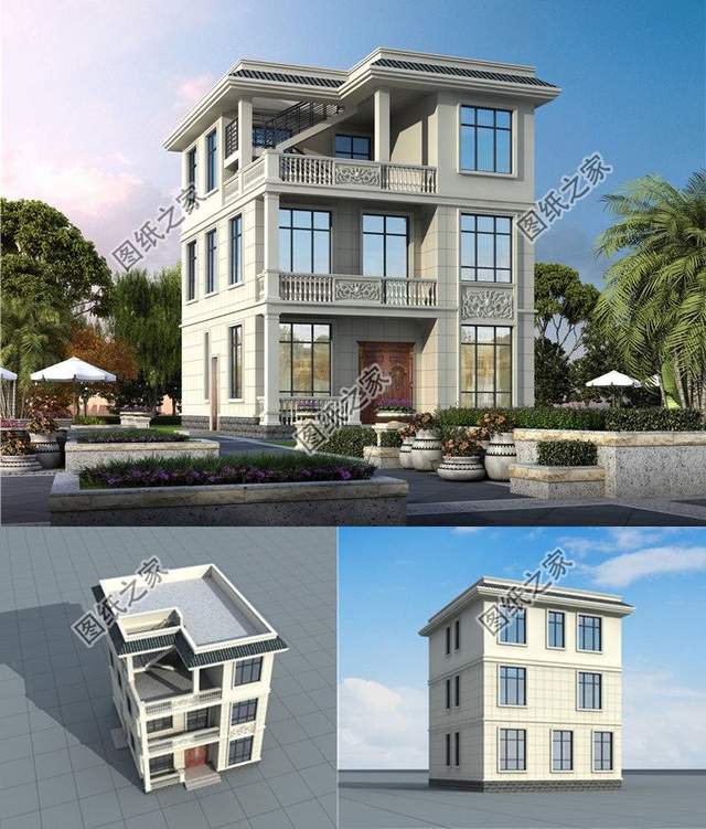 開間小三層別墅推薦，個個氣勢十足，隨便建一棟便是全村最靚的仔