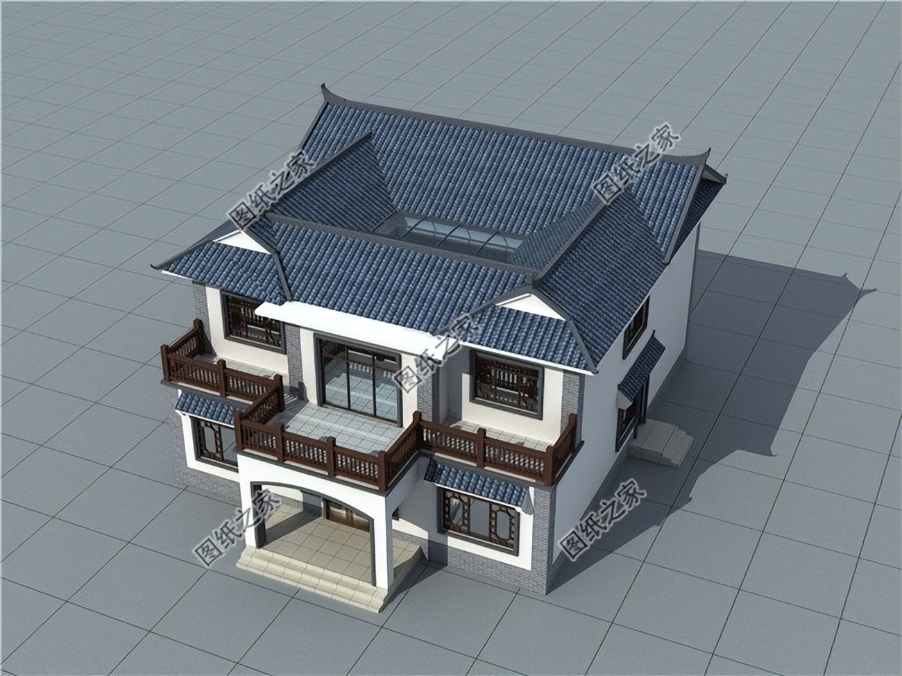 中式風格農村自建房，簡潔的白墻黛瓦，彰顯中式住宅的氣場與浪漫