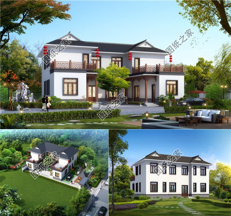 中式風格農村自建房，簡潔的白墻黛瓦，彰顯中式住宅的氣場與浪漫