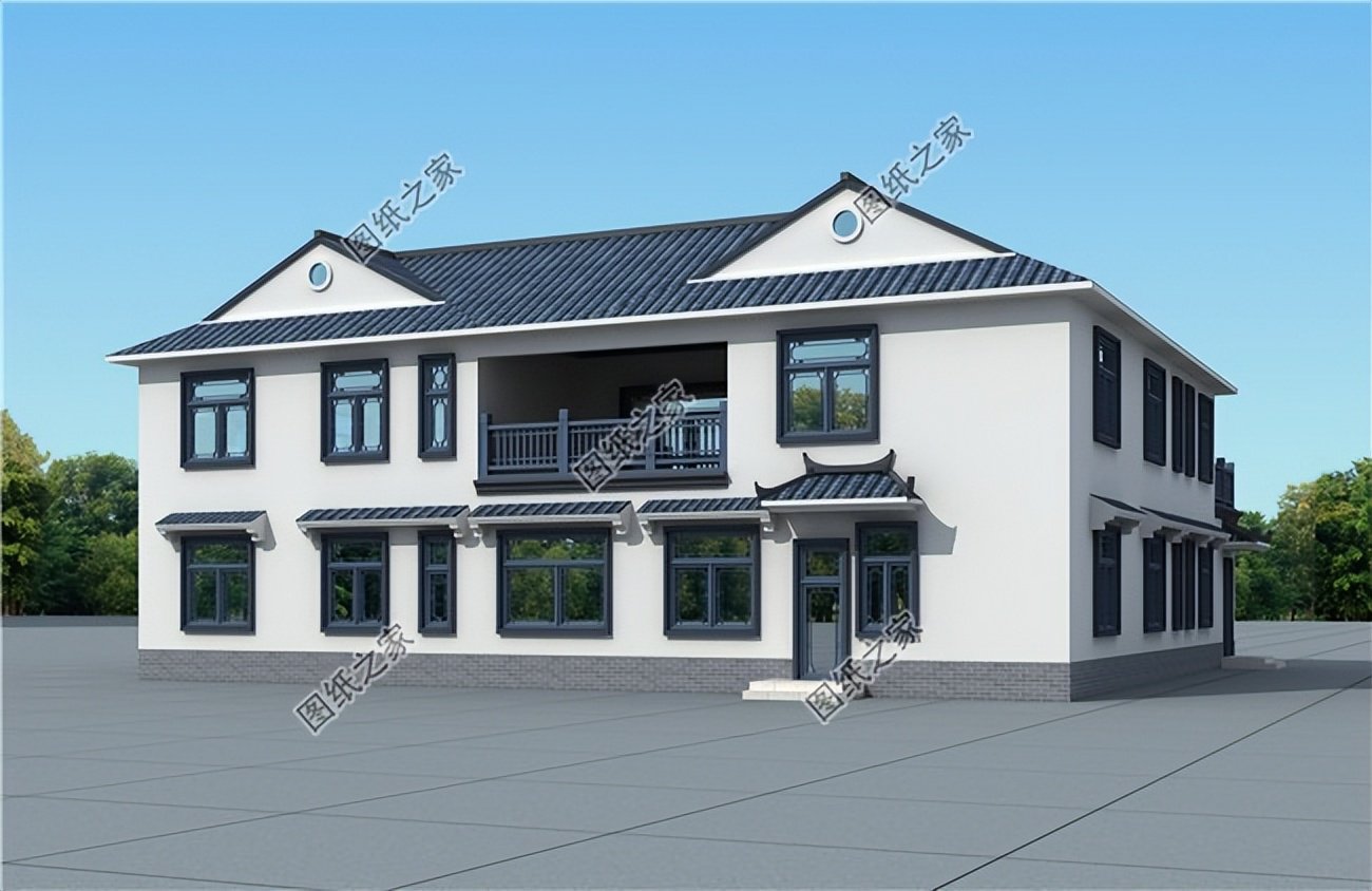 中式風格農村自建房，簡潔的白墻黛瓦，彰顯中式住宅的氣場與浪漫