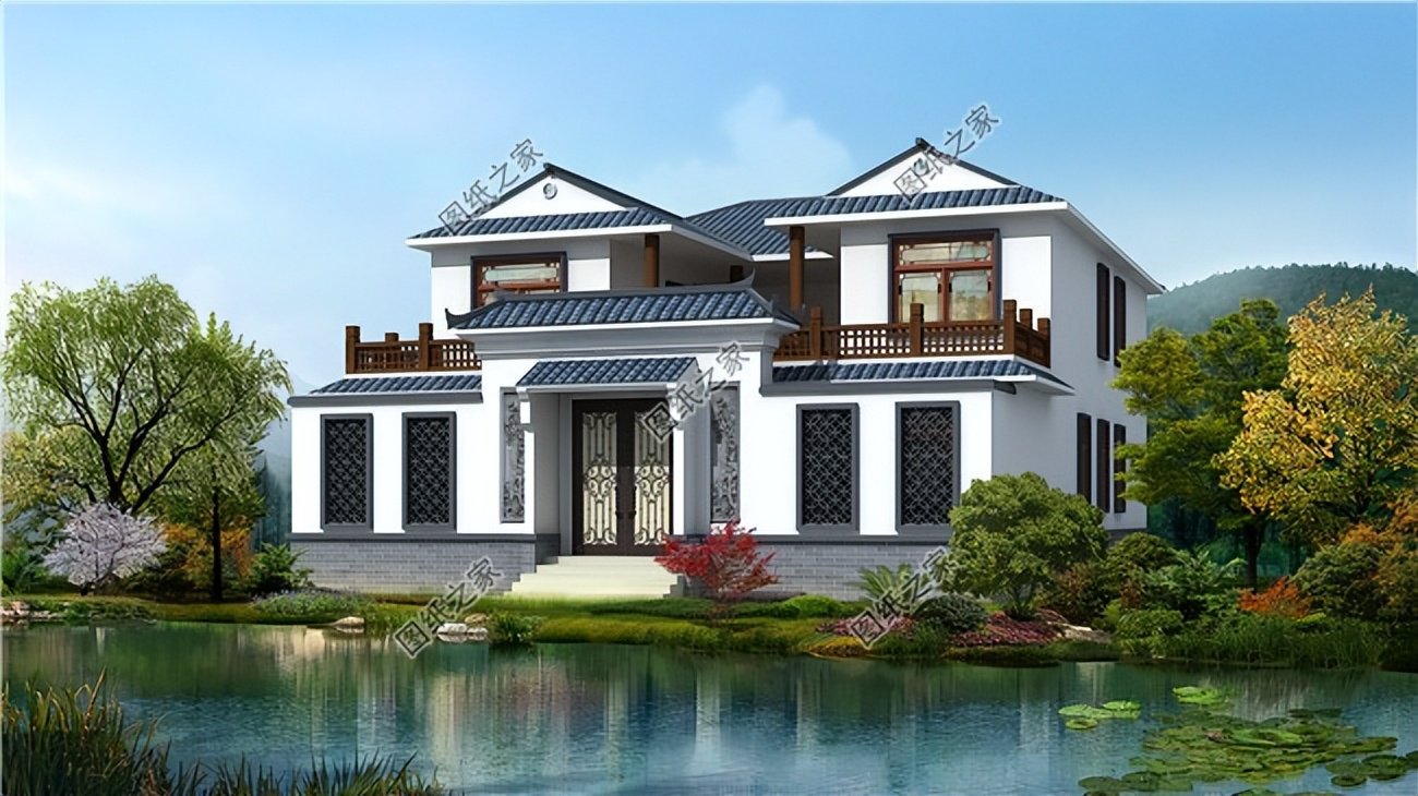 中式風格農村自建房，簡潔的白墻黛瓦，彰顯中式住宅的氣場與浪漫