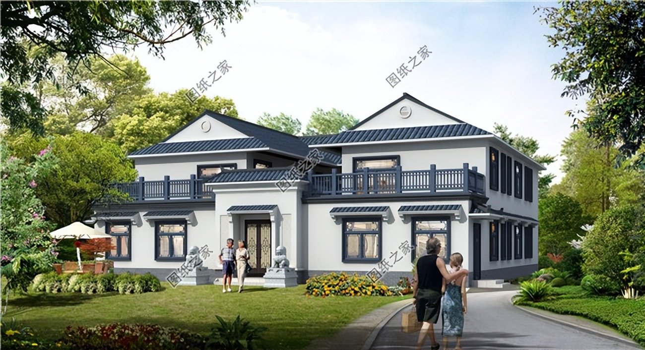 中式風格農村自建房，簡潔的白墻黛瓦，彰顯中式住宅的氣場與浪漫