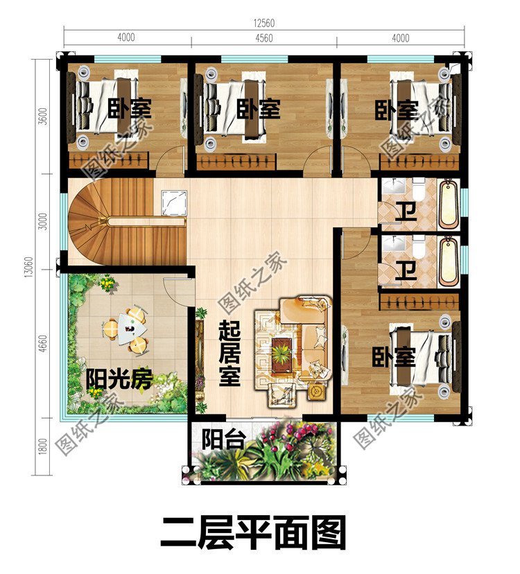 農(nóng)村帶陽(yáng)光房別墅設(shè)計(jì)，外觀造型顏值在線，給人眼前一亮的感受