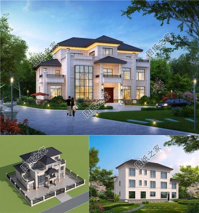 農村三層別墅設計，好看又不過時，美觀大氣