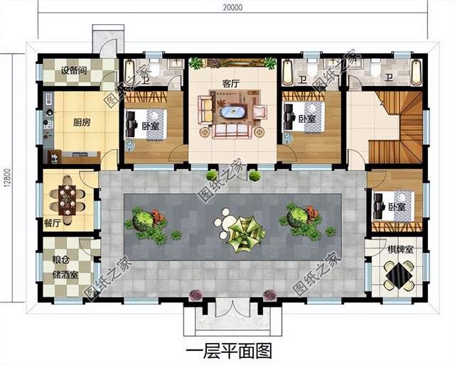 農村二層合院別墅設計，體面又大方，建好了全村人都羨慕