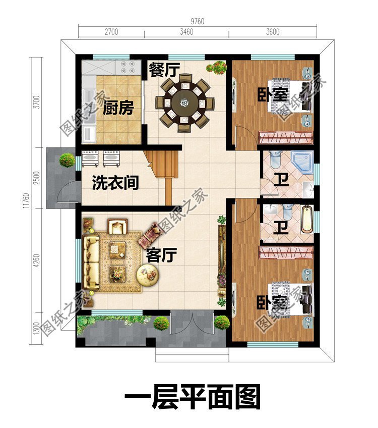 三套平屋頂別墅設計，施工簡單造價不高，真正適合老百姓建造