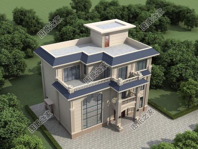 五款三層別墅設計，外觀新穎時尚，建一棟妥妥的人生贏家