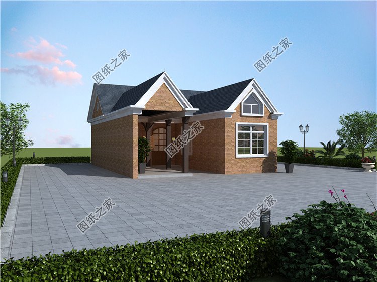 田園風農村一層小別墅外觀圖