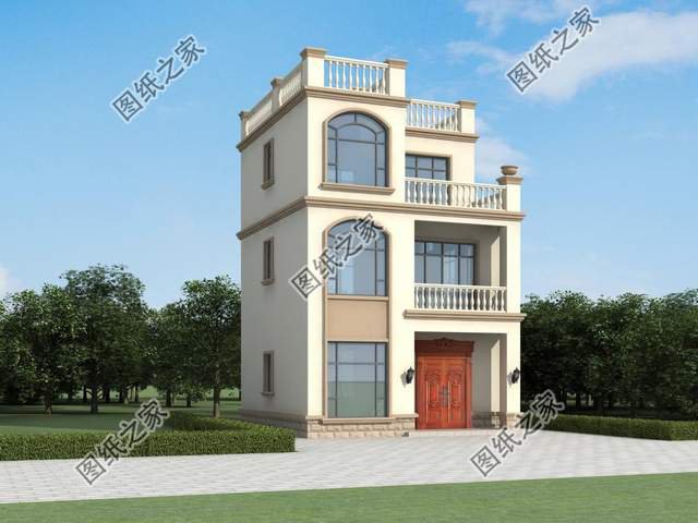 三層兩開間別墅設計，小面寬也能建好房，城里人看了都羨慕了