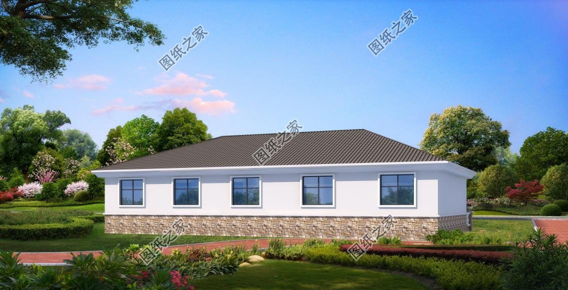 農村大開間一層自建房設計，造價經濟實惠，晚年養老必備選擇