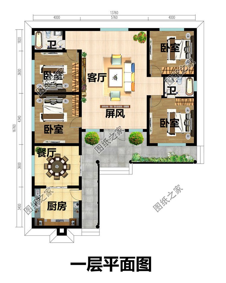 鄉村l型自建房設計，別出心裁的設計帶給你不一樣的居住感受