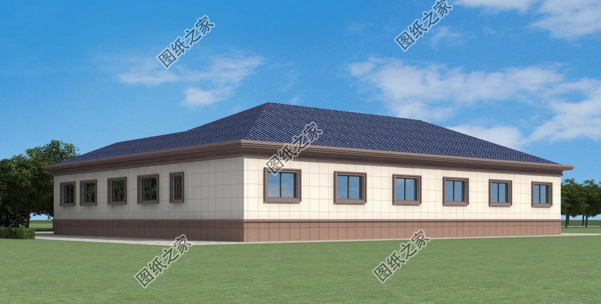 一層合院農村別墅設計，一家人住在一起，非常有氣氛