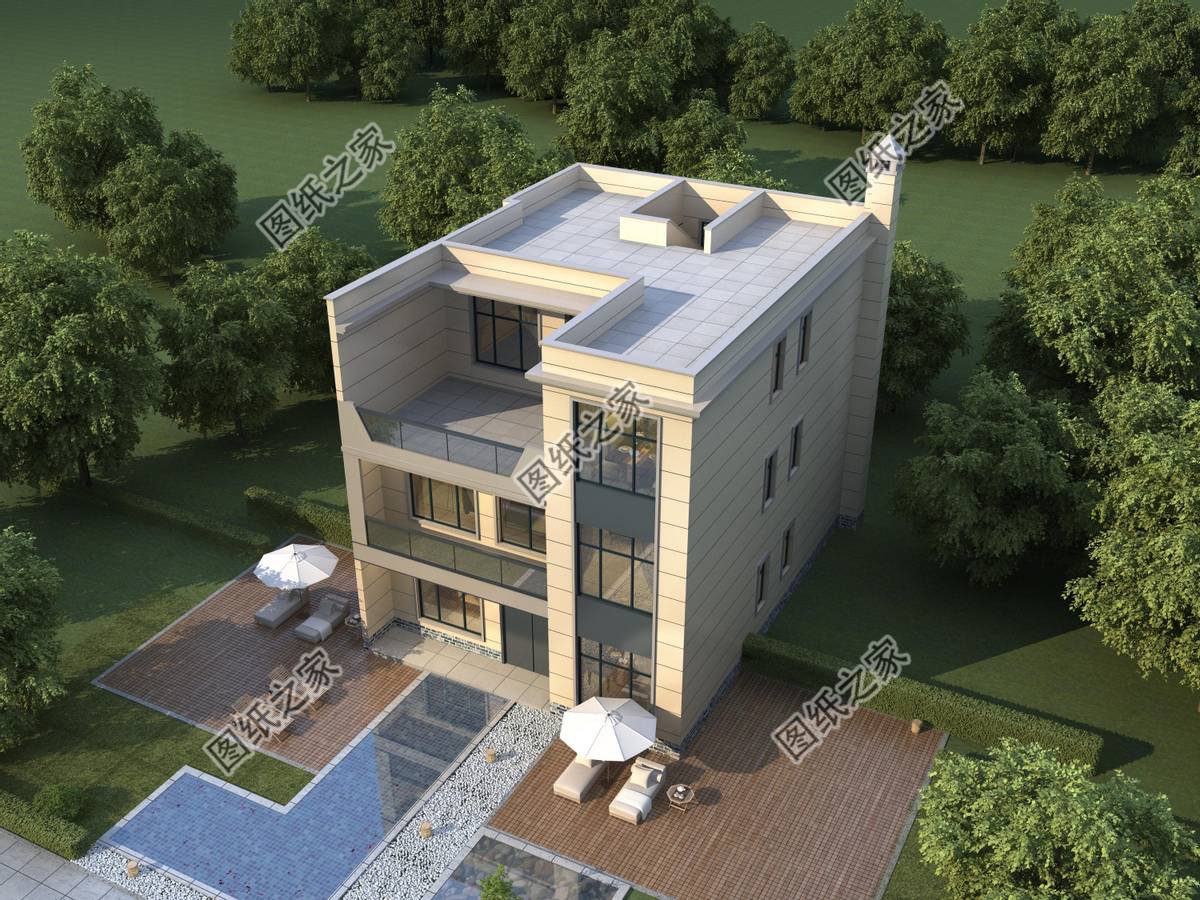 平屋頂農村別墅設計，施工難度較小，實用性更強