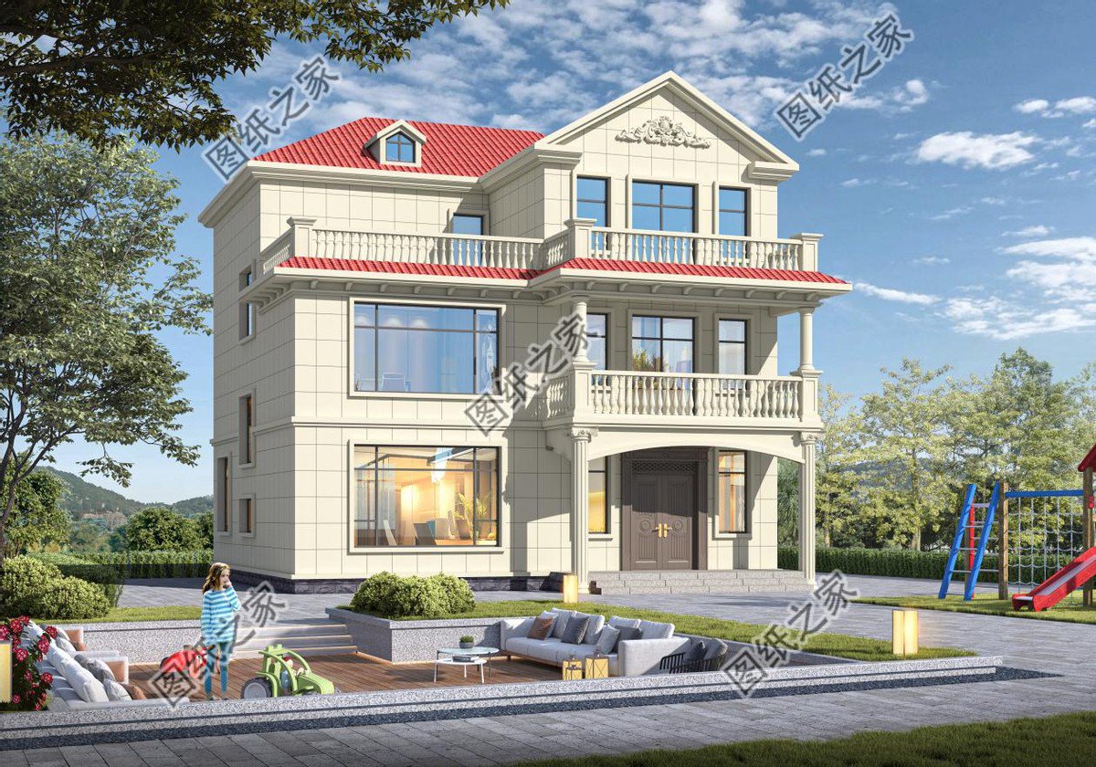 高端大氣的農村別墅設計，富麗堂皇般的外觀，多少業主夢中的家園