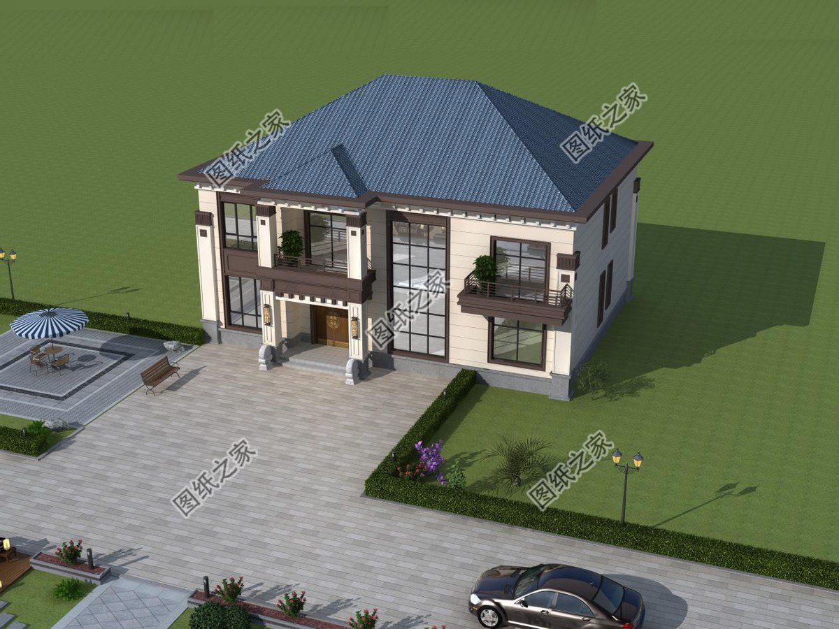 新中式農村別墅設計，回老家建上一棟，盡顯大氣