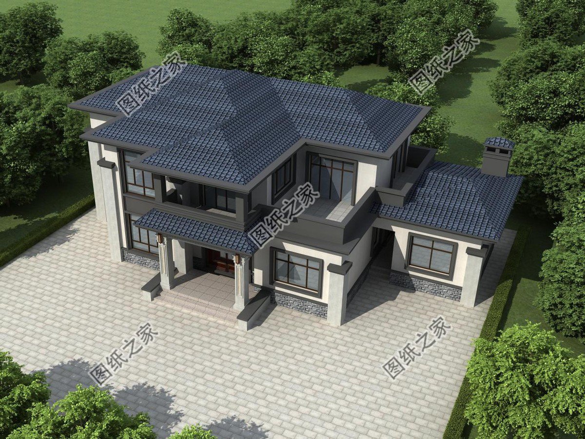 新中式農村別墅設計，回老家建上一棟，盡顯大氣