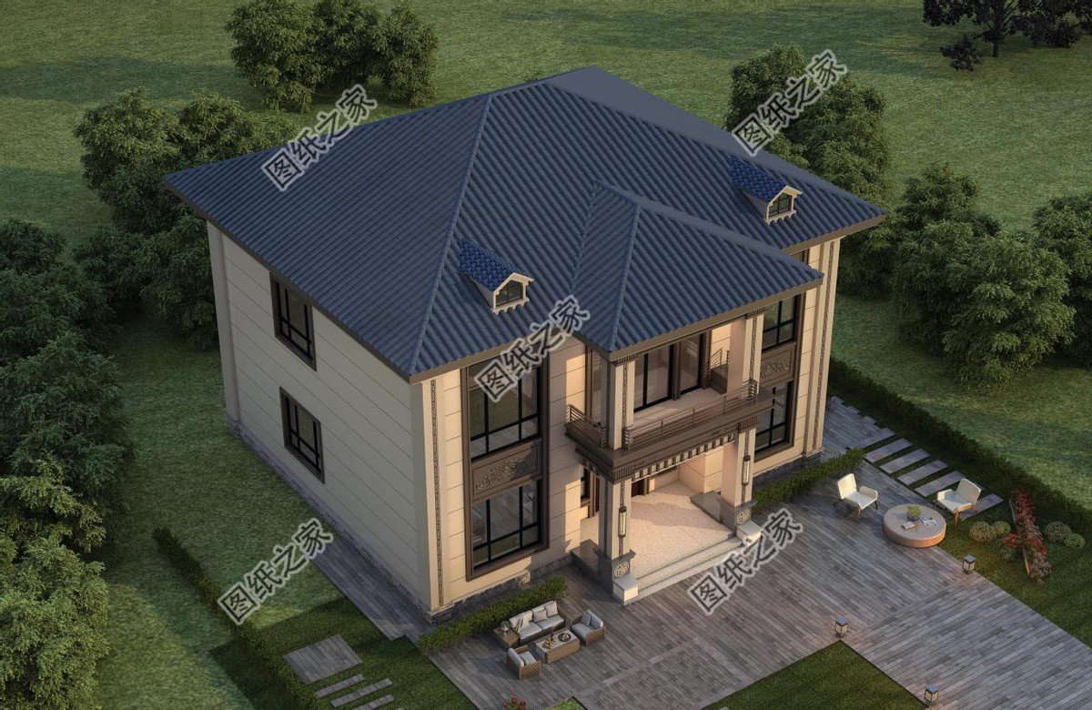 新中式農村別墅設計，回老家建上一棟，盡顯大氣