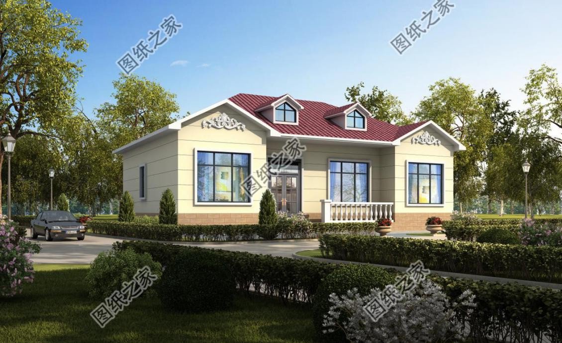 4款農村歐式一層別墅設計，外觀簡約好看造價不高還實用