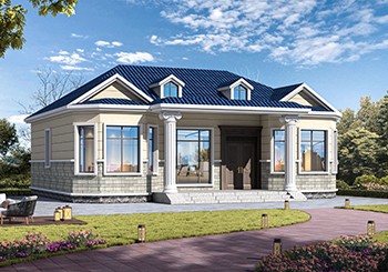 對(duì)稱一層農(nóng)村養(yǎng)老別墅設(shè)計(jì)方案，室內(nèi)戶型布局合理，14x12米