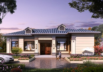 大平層一層新中式農村別墅設計圖，建房的好選擇