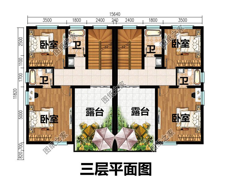 農村三層雙拼房屋