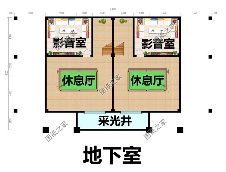 帶地下室的農村三層雙拼別墅