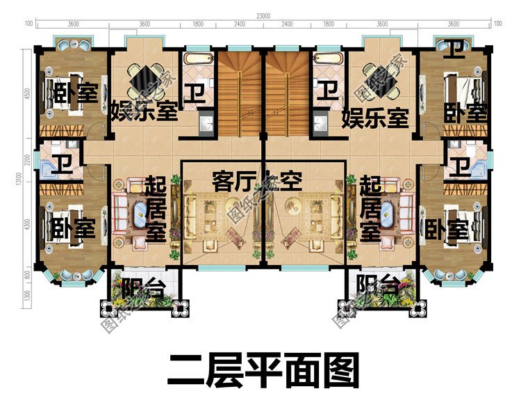 帶地下室的農村三層雙拼別墅