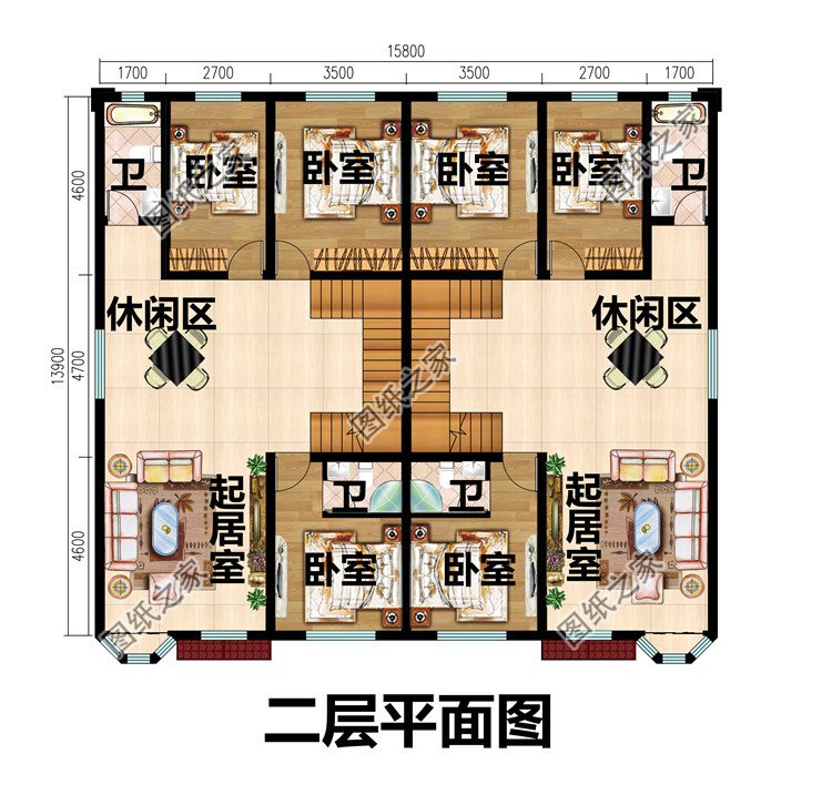 農村三層雙拼別墅戶型圖設計圖