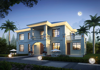 農(nóng)村二層帶閣樓帶配房別墅設(shè)計(jì)圖，獨(dú)立餐廚實(shí)用，面寬20米