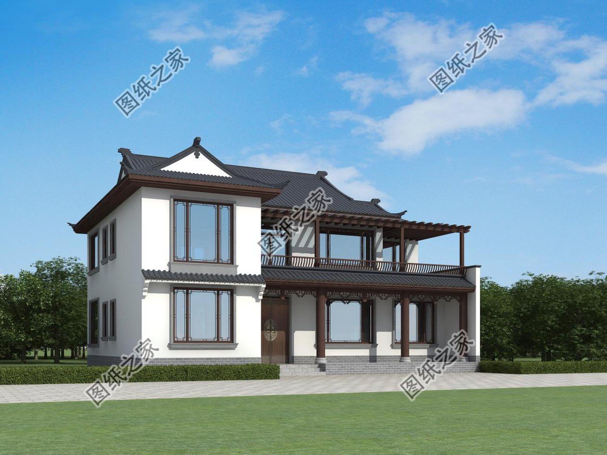 中式別墅設計，白墻黛瓦勾畫的美感，城里人看了都羨慕