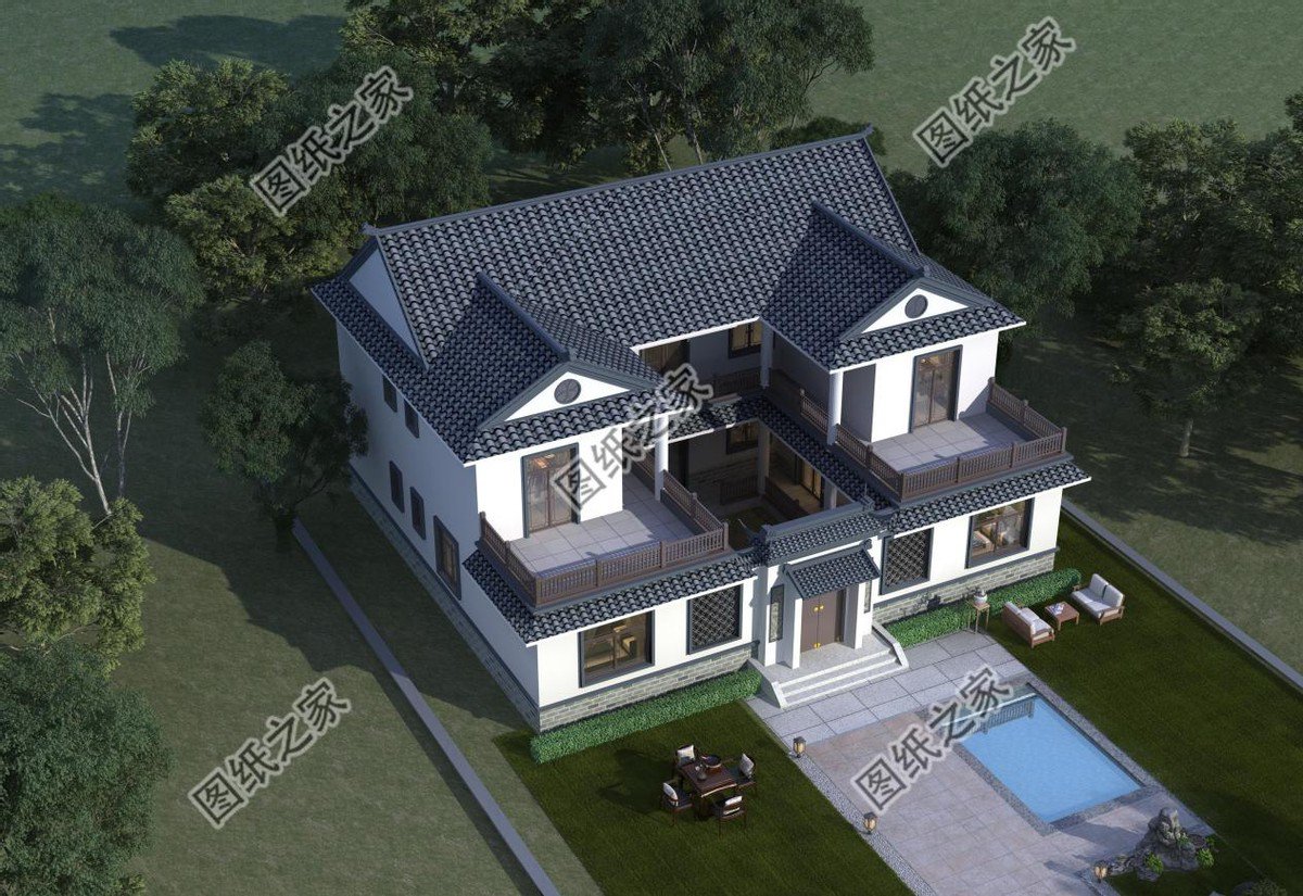 中式別墅設計，白墻黛瓦勾畫的美感，城里人看了都羨慕