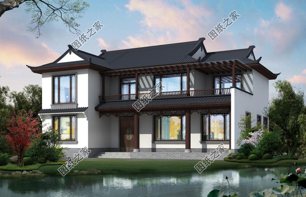 中式別墅設計，白墻黛瓦勾畫的美感，城里人看了都羨慕