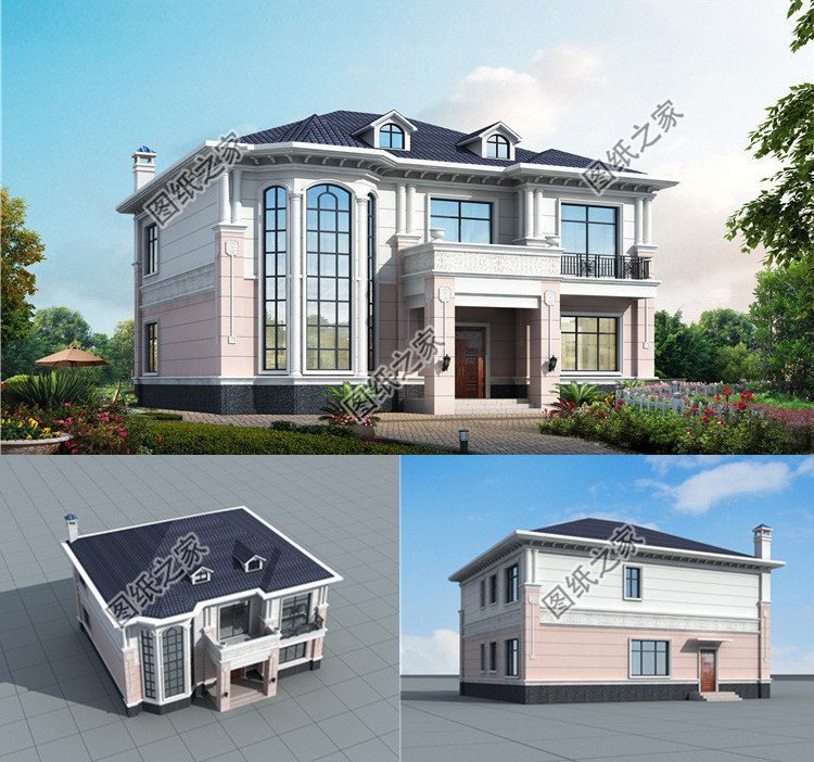 三款二層別墅設計，外觀造型各有特色最主要是經濟實用