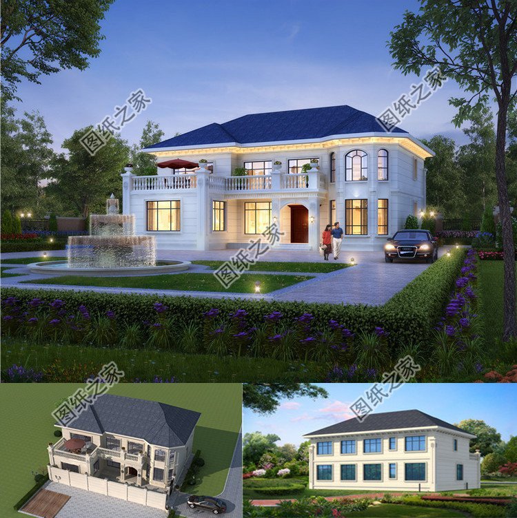 三款二層別墅設計，外觀造型各有特色最主要是經濟實用