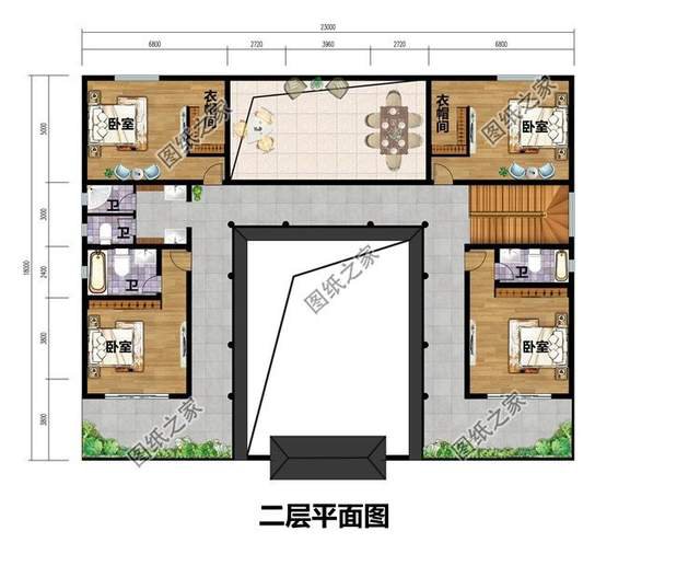 中式四合院別墅設計圖，本土化建筑的代表，更受農村歡迎