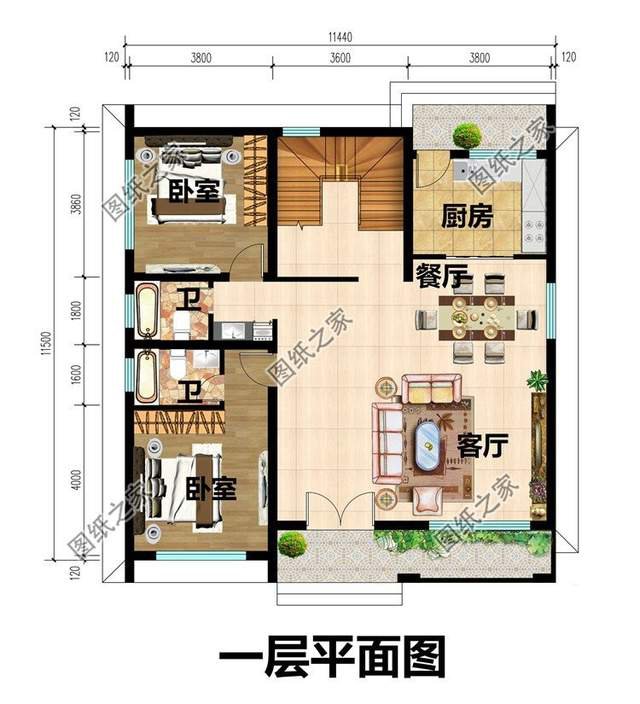 農村自建房設計推薦，造型輪廓飽滿有力，室內簡單實用