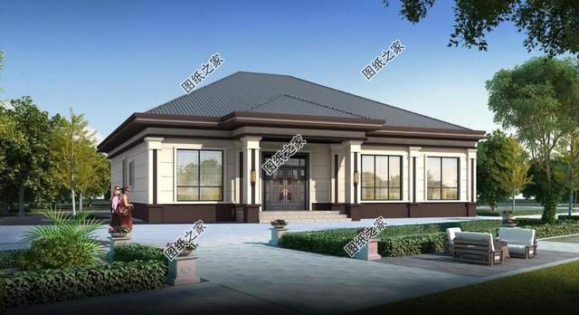 鄉村一層自建養老房推薦，簡單好看造價不高，很合爸媽的口味