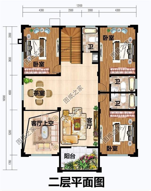 鄉村三層自建房設計，超大的落地窗，這個外觀很難不愛啊